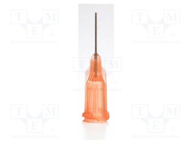 Dispensing Tip, Needle, Stainless Steel, TE Series, Orange, 1 ", 50 Pack