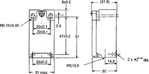 Limit switch; lever R 26mm, metallic roller Ø17,5mm; NO + NC