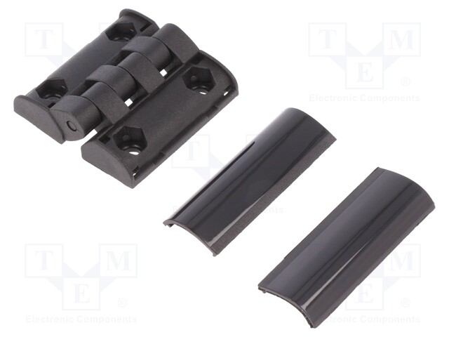 Hinge; Width: 38mm; technopolymer (PA); black; H: 39.5mm; -20÷80°C