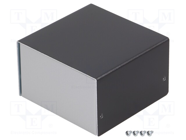Enclosure: with panel; X: 100mm; Y: 103mm; Z: 63mm; aluminium; silver