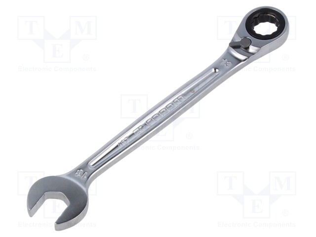 Wrench; combination spanner,with ratchet; 13mm; L: 178mm; satin