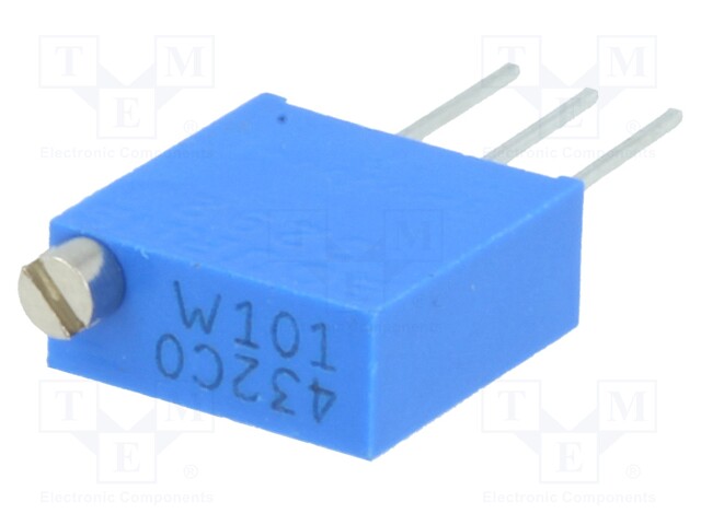 Potentiometer: mounting; vertical,multiturn; 100Ω; 500mW; THT