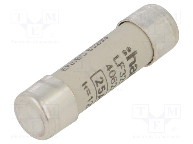 Fuse: fuse; gG,time-lag; 25A; 500VAC; cylindrical,industrial