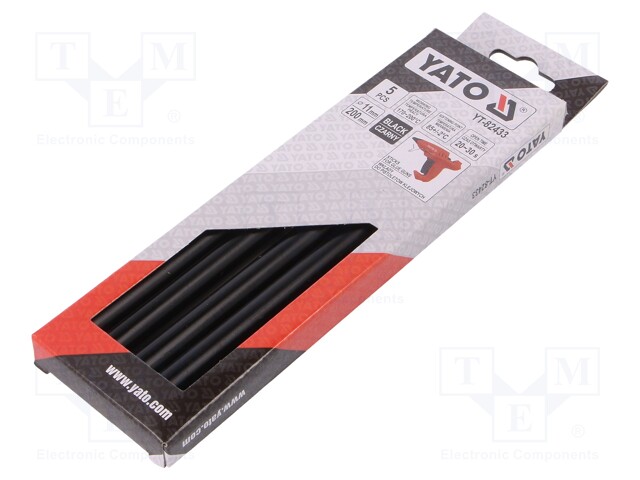 Hot melt glue; Ø: 11.2mm; black; L: 200mm; Bonding: 20÷30s; 5pcs.