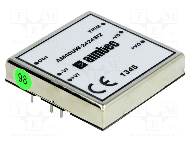 Converter: DC/DC; 36W; Uin: 9÷36V; 24VDC; Iout: 1.5A; 2"x2"; 65g