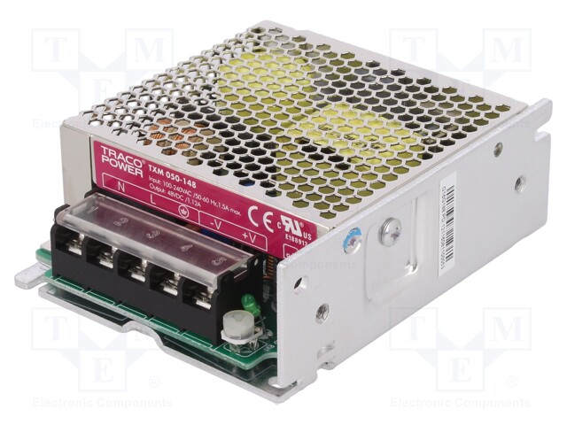 Power supply: switched-mode; modular; 50W; 48VDC; 99x82x35mm; 1.1A