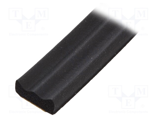 Gasket; EPDM; D: 4mm; black; L: 25m; W: 10mm; Mounting: self-adhesive