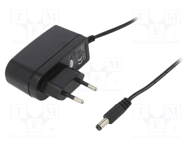 Power supply: switched-mode; 12VDC; 1A; Out: 5,5/2,1; 12W; Plug: EU