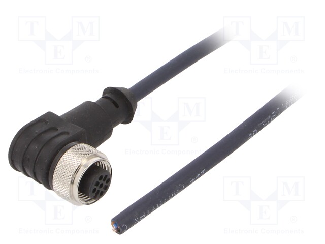 Connection lead; M12; PIN: 4; angled; 10m; plug; 250VAC; 4A; IP69K