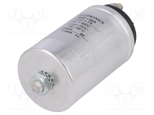 Capacitor: polypropylene; 20uF; Leads: M6 screws; ESR: 5mΩ; C44A