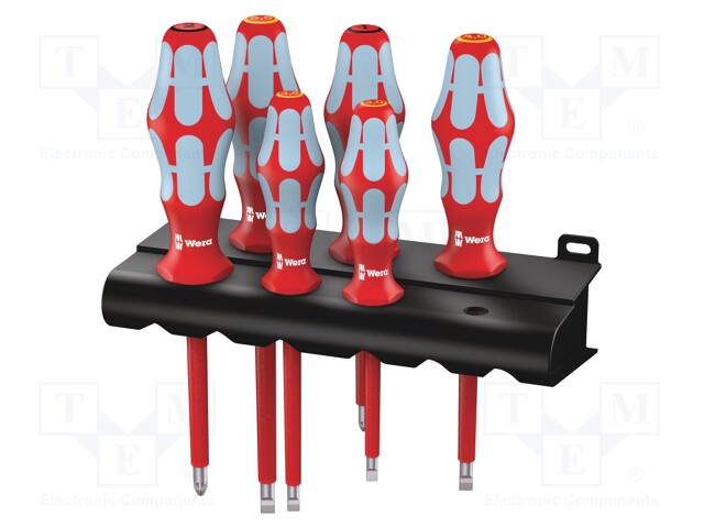 Kit: screwdrivers; insulated; 1kVAC; Pozidriv®,slot; 6pcs.