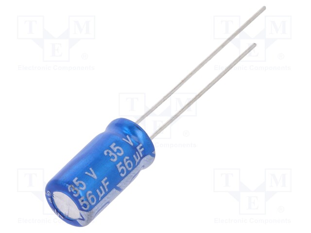 Capacitor: electrolytic; THT; 56uF; 35VDC; Ø6.3x11.5mm; ±20%