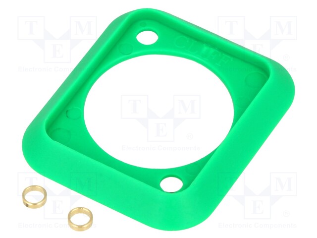 Socket gasket; green; XLR standard; 19x24mm; Series: FT