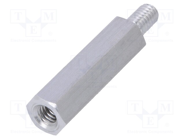 Screwed spacer sleeve; Int.thread: M4; 25mm; Ext.thread: M4