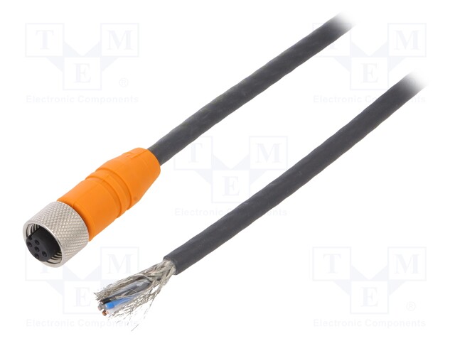 Connection lead; M12; PIN: 5; straight; 2m; plug; 60VAC; 4A; -25÷80°C