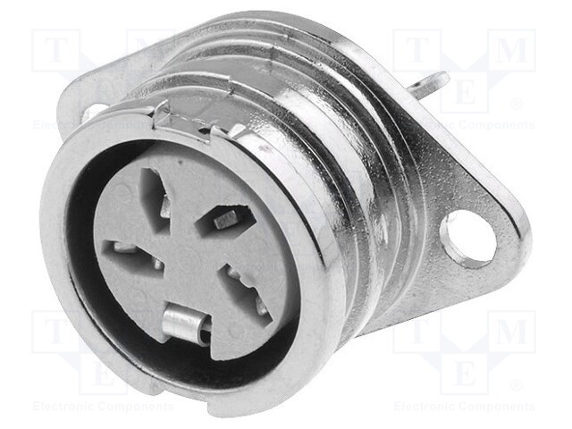 Socket; DIN; female; PIN: 4; Layout: 216°; soldering; 34V; 2A; 10mΩ