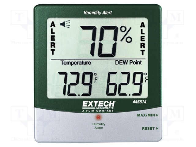 Meter: thermo-hygrometer; -10÷60°C; Accur: ±1°C; 10÷99%RH