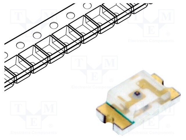 LED; SMD; 1206; yellow; 28÷112mcd; 3.2x1.6x1.1mm; 130°; 1.8÷2.4V