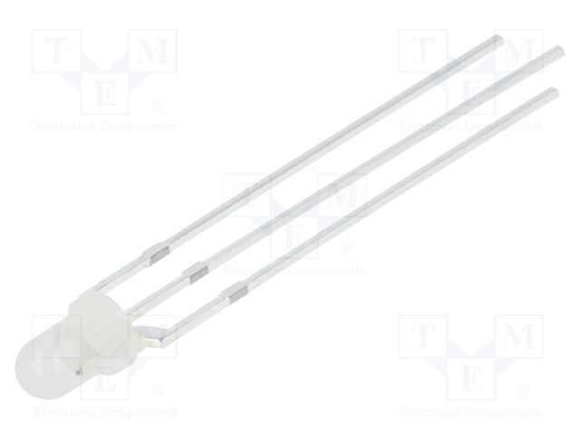 LED; 3mm; bicolour; red,blue; 400mcd; 300mcd; 40°; Front: convex