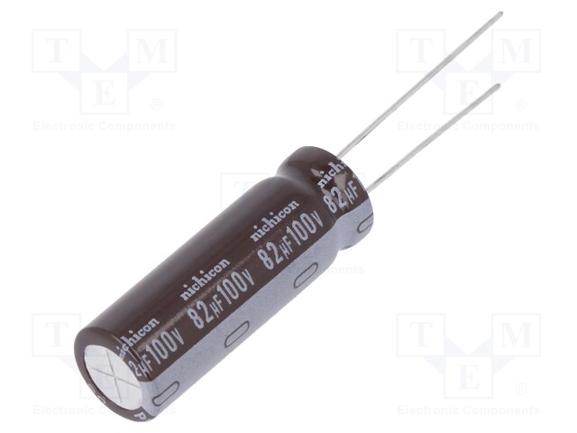 Capacitor: electrolytic; low impedance; THT; 82uF; 100VDC; ±20%