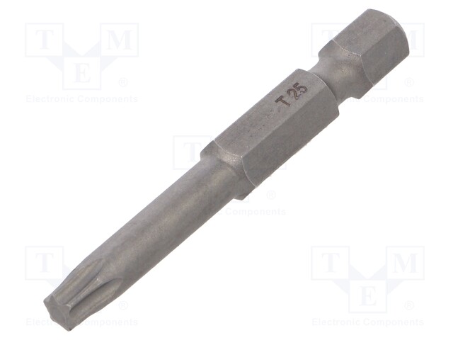 Screwdriver bit; Torx®; TX25; Overall len: 50mm