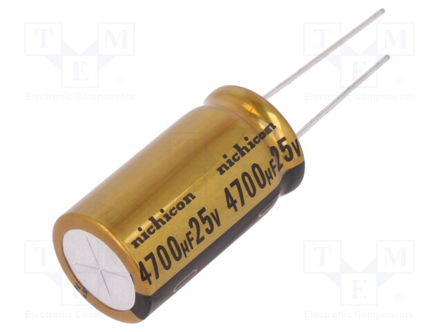 Capacitor: electrolytic; THT; 4700uF; 25VDC; Ø16x31.5mm; ±20%; 0.16