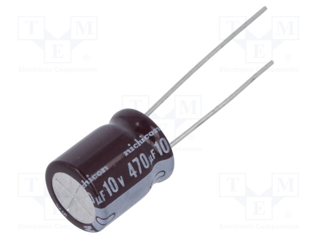 Capacitor: electrolytic; low impedance; THT; 470uF; 10VDC; ±20%