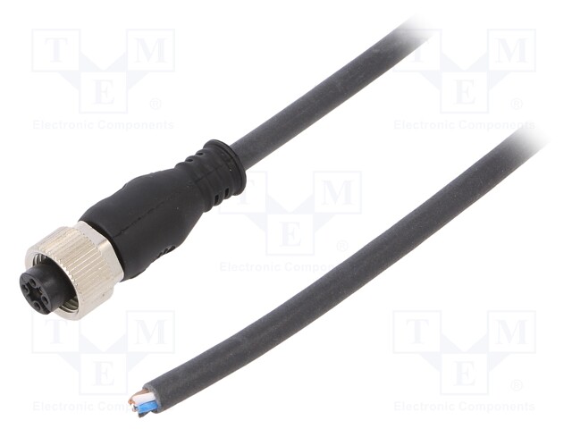 Connection lead; M12; PIN: 5; straight; 3m; plug; 125VAC; 4A; female