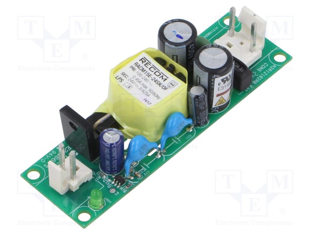 Converter: AC/DC; 15W; 80÷275VAC; Uout: 24VDC; Iout: 625mA; 86%