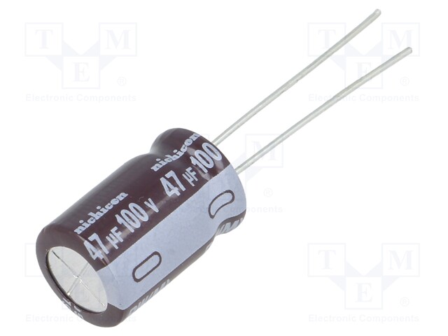 Capacitor: electrolytic; low impedance; THT; 47uF; 100VDC; ±20%