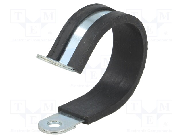 Fixing clamp; ØBundle : 35mm; W: 15mm; steel; Cover material: EPDM