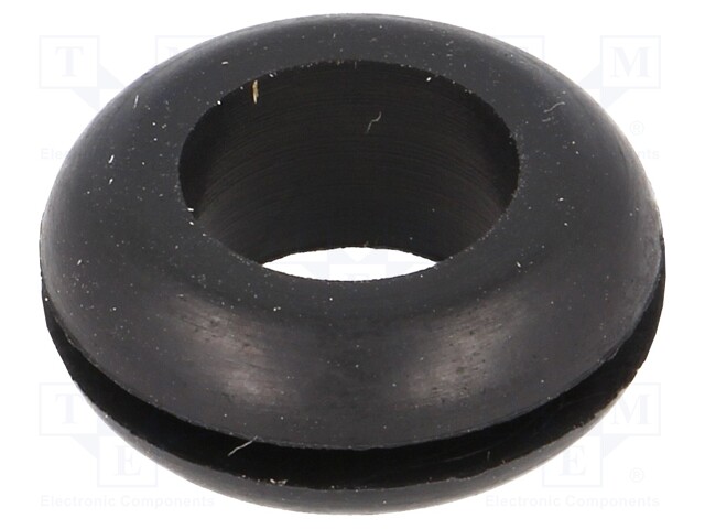 Grommet; Ømount.hole: 12.7mm; Øhole: 9.5mm; rubber; black