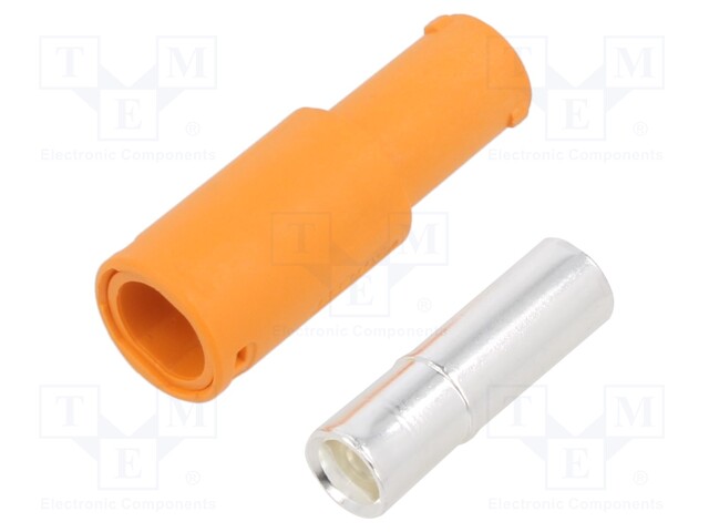 Plug; DC supply; LC; female; PIN: 1; for cable; soldering; orange