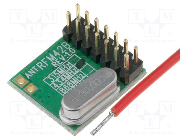 Module: RF; FM transmitter; FSK; 433.92MHz; SPI; 1.8÷3.6VDC; 20dBm