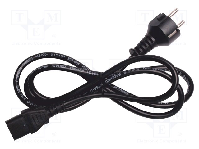 Connection cable; Colour: black; Plug: EU; 1.5m