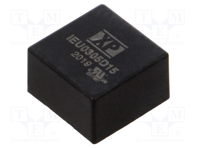 Isolated Board Mount DC/DC Converter, ITE, 2 Output, 3 W, 15 VDC, 100 mA, 15 VDC