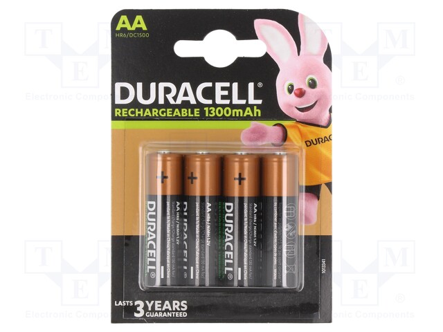 Re-battery: Ni-MH; AA; 1.2V; 1300mAh; Package: blister