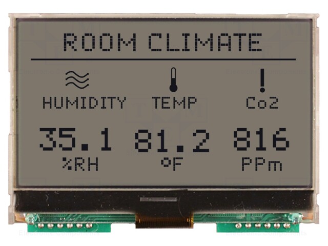 Display: LCD; graphical; 128x64; FSTN Positive; RGB; 80x54x10.2mm