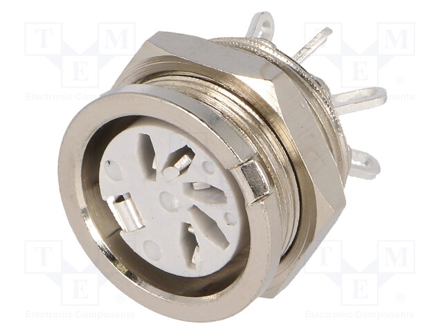 Socket; DIN; female; PIN: 5; Layout: 180°; for panel mounting,screw