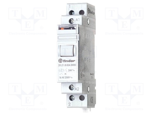 Relay: installation; bistable; NO x2; 24VAC; Mounting: DIN; 16A