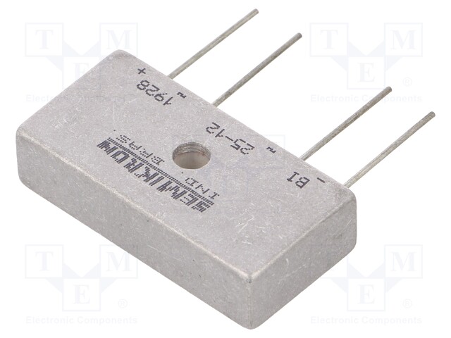 Single-phase bridge rectifier; Urmax: 1.2kV; If: 25A; Ifsm: 370A