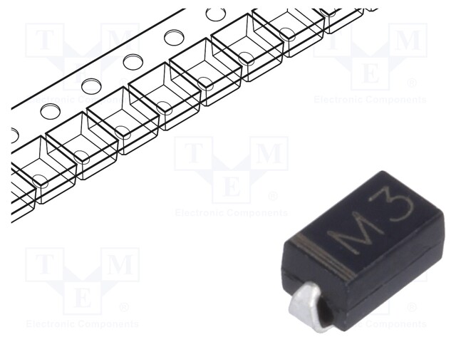 Diode: rectifying; SMD; 200V; 1A; Package: reel,tape; SMA; Ifsm: 30A