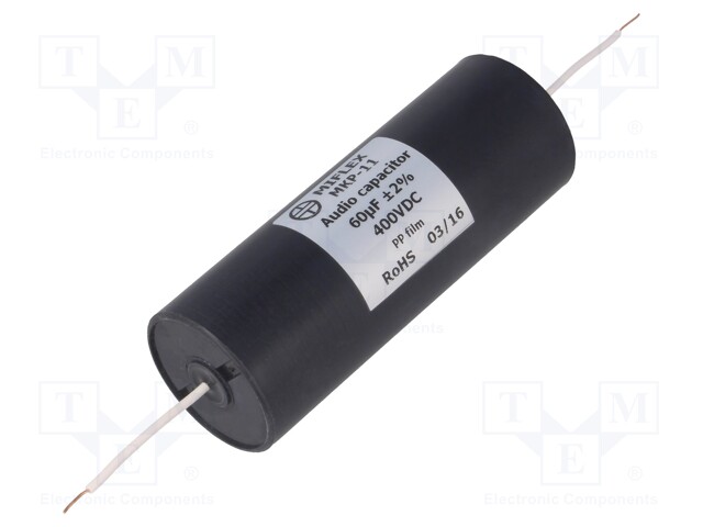 Capacitor: polypropylene; 60uF; 400VDC; ±2%; -25÷85°C; Leads: axial