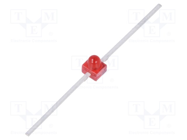 LED; 1.65mm; red; axial; 1÷1.8mcd; 90°; Front: convex; 1.6÷1.8V; THT