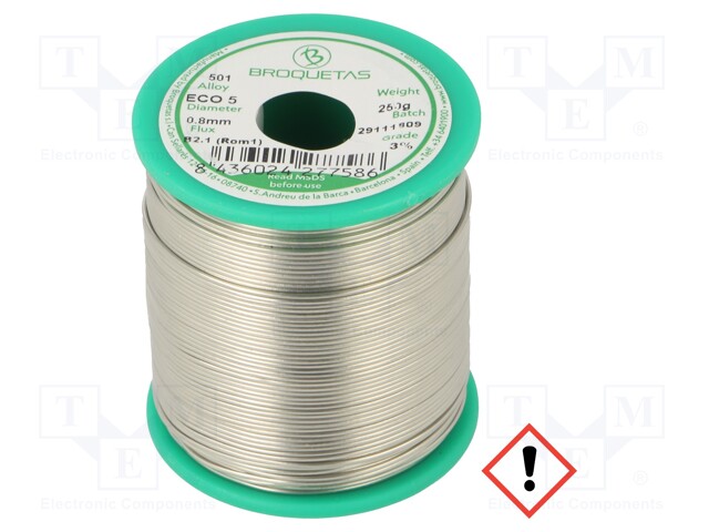 Soldering wire; Sn99Ag0,3Cu0,7; 0.8mm; 0.25kg; lead free