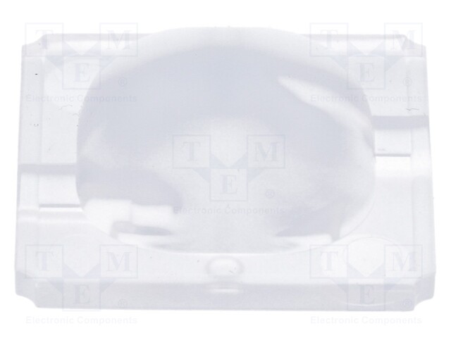 LED lens; square; Mat: silicone; transparent; H: 11.5mm