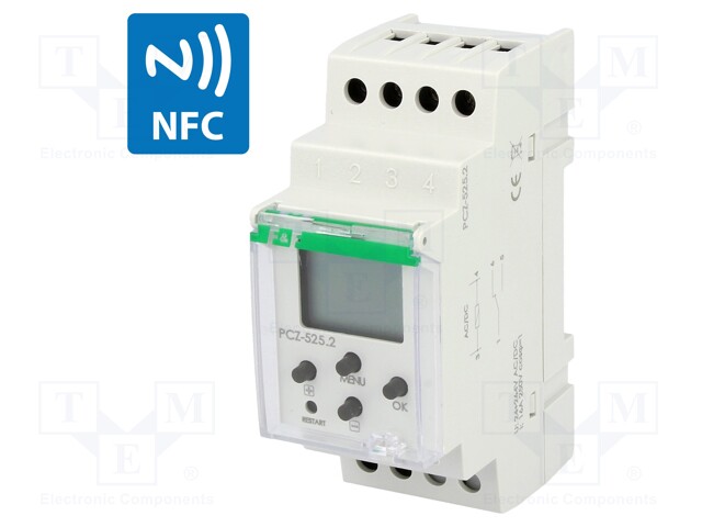 Programmable time switch; Range: 1 year; SPDT; 24÷264VAC; DIN