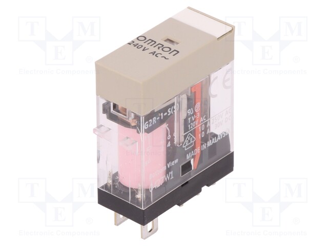 Relay: electromagnetic; DPDT; Ucoil: 240VAC; 10A/250VAC; 10A/30VDC