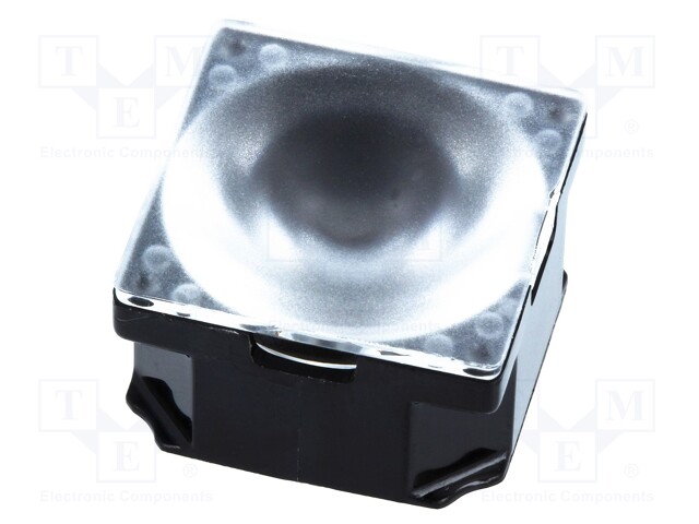 LED lens; square; transparent; 13÷19°; Colour: black; H: 13.1mm