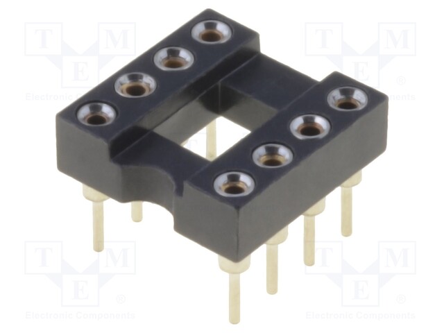 Socket: DIP; PIN: 8; Pitch: 2.54mm; precision; THT; gold-plated; 1A